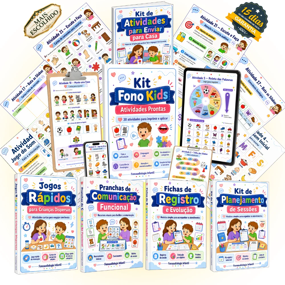 Mockup do Kit Fono Kids